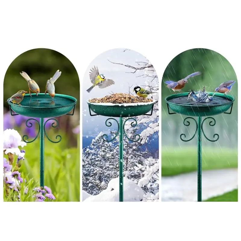 B08B-Bird Bath Feeder For Garden, Outdoor, 5-Pronged Base