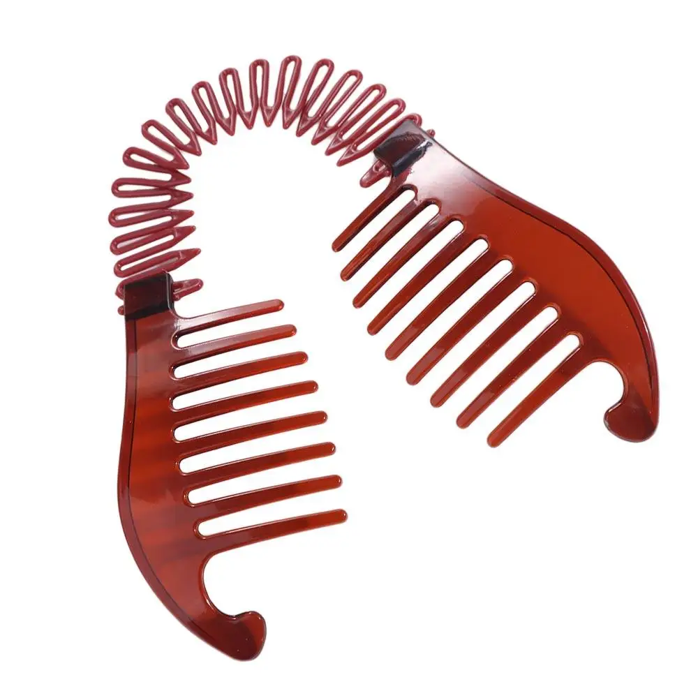 

Women Comb Hair Riser Claw Black Brown Ponytail Rubber Bands Banana Barrettes Clip Hair Holding Tool Fashion Elastics Hair Comb