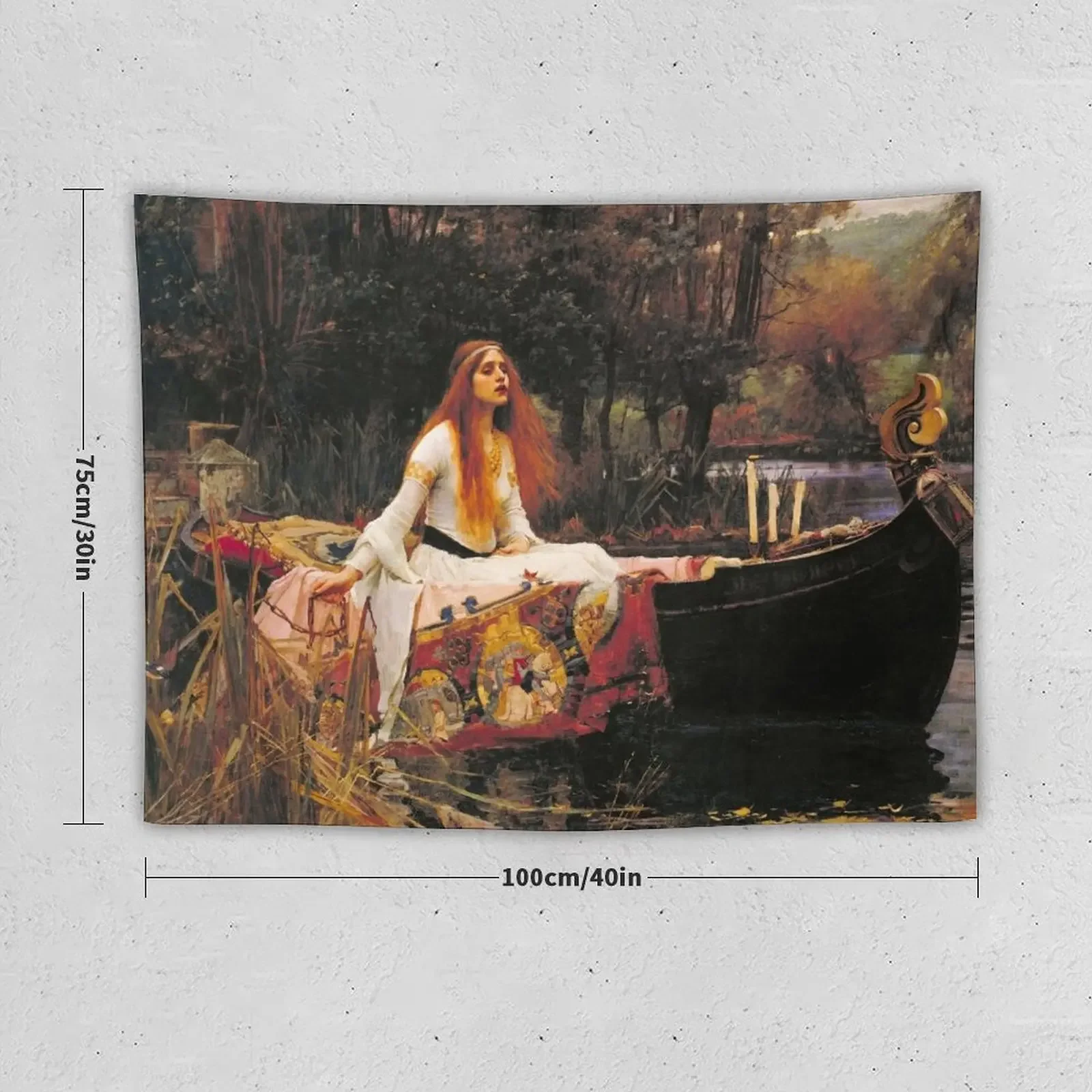 The Lady of Shalott by John William Waterhouse (1888) Tapestry Tapete For The Wall Anime Decor Tapestry