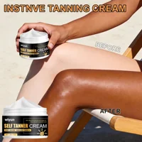 Crème bronzante naturelle pour le visage et le corps, bronzant longue durée, anti-UV, nourrissant, lotion auto-bronzante pour le corps 1