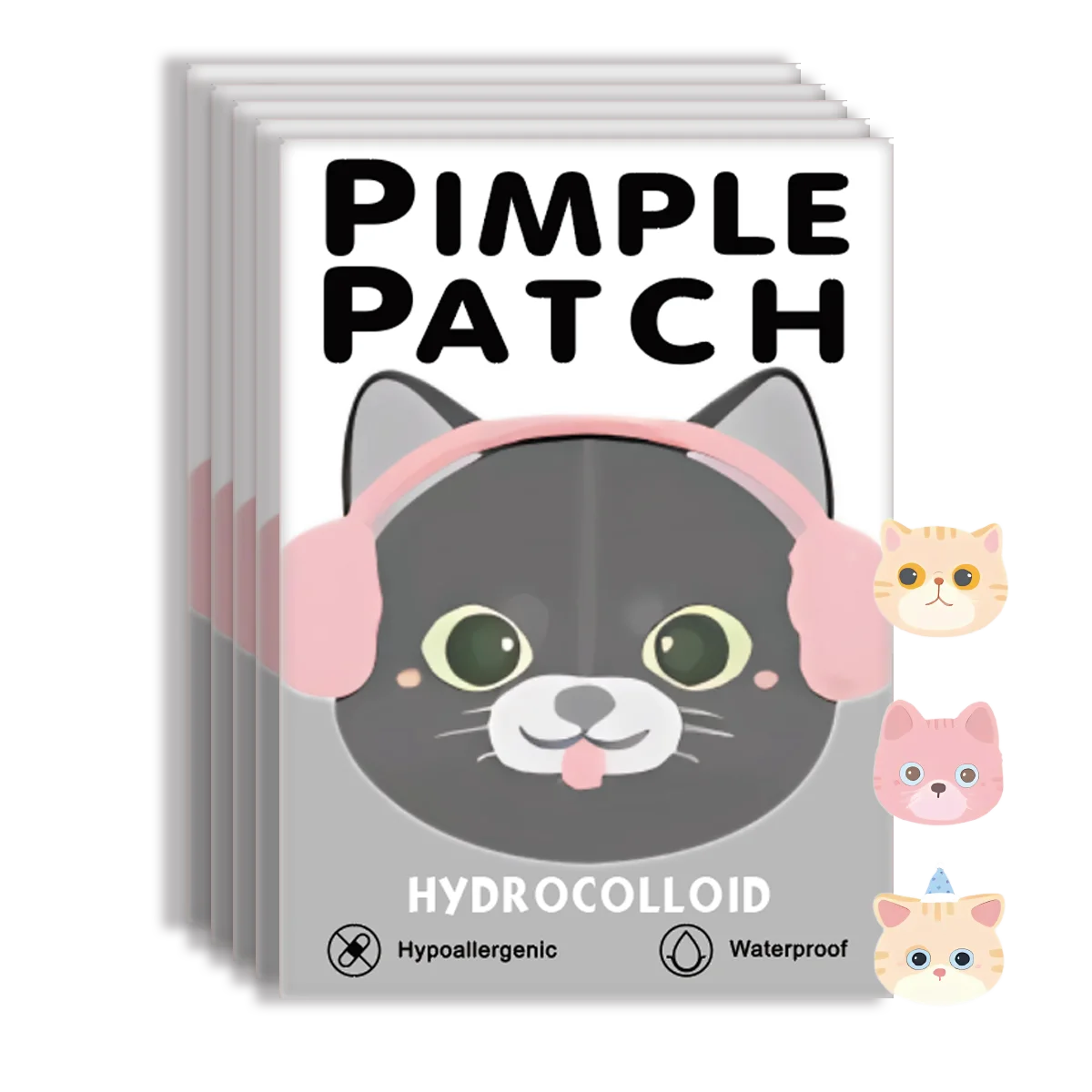 40pcs Salicylic Acid Acne Patches - Invisible & Cute Cat-Shaped Stickers to Fight Pimples and Soothe Skin