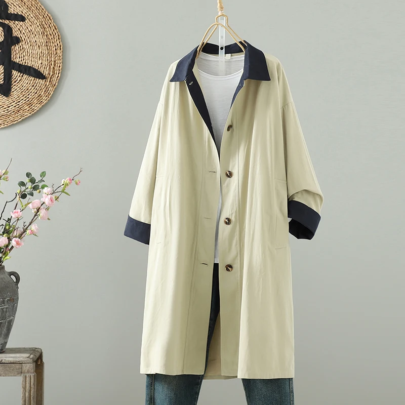 

Свободное повседневное женское пальто средней длины с воротником-стойкой, утягивающий дизайн, осеннее пальто на одной пуговице