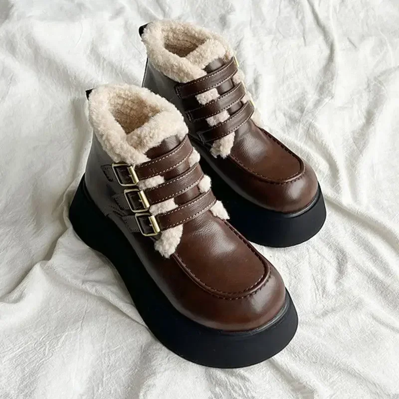 Bottines à plateforme épaisses pour femmes, bottes de neige de rinçage, mode protectrice, printemps chaud, automne, chaussures non glissantes pour femmes, Y2K, nouveau, 2024