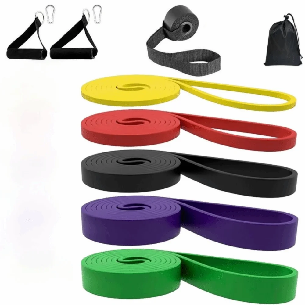 9pcs Thickened Solid Design Resistance Bands Set TPE Material Long Lasting Use TPE Resistance Bands Color Coded Bands