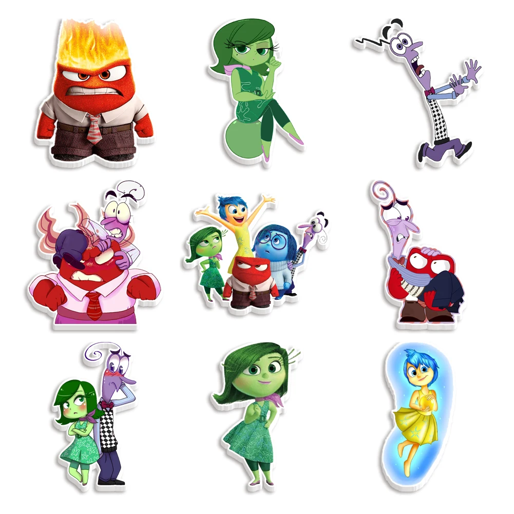 Popular Series 10Pcs/lots Disney Inside Out Flat Planar Resin for Charms DIY Bow Craft Supplies Phone Decorations