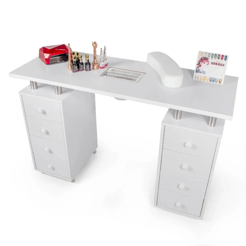 متعددة الوظائف طاولة صالون الأظافر المحمولة طاولة مانيكير مسمار مكتب محطة العمل الجدول صالون تجميل الأثاث الحديد الأبيض الحديثة #2