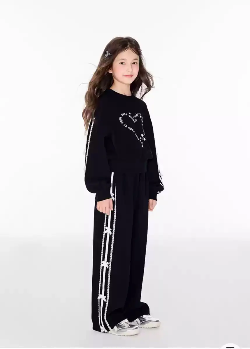 الفتيات ستار طباعة المحاصيل البلوز الشريط المشارب Sweatpant تجريب مجموعة أطفال المدارس 2 قطعة رياضية الأطفال عداء ببطء الزي 5-16 سنة