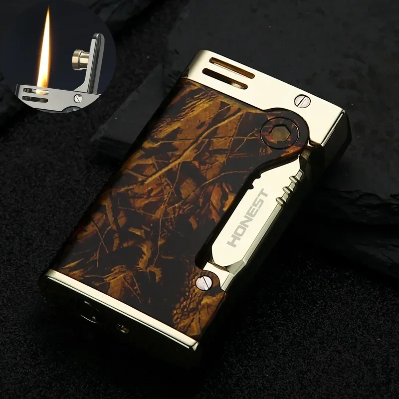 

HONEST Metal Creative Side Press Ignition Windproof Kero Sene Lighter Personalized Pattern Fashion Smoking Accessories Gifts