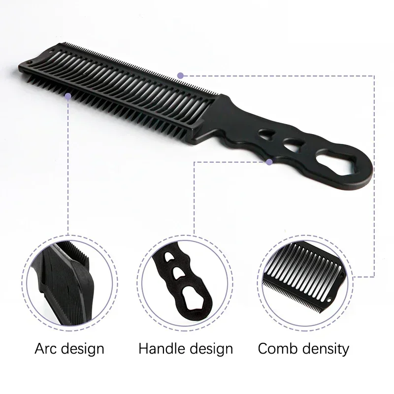 1/2Pcs Barber Flat Top Hair Cutting Comb Men Arc Design Curved Positioning Hair Clipper Fade Comb Salon Hairdresser Styling Tool