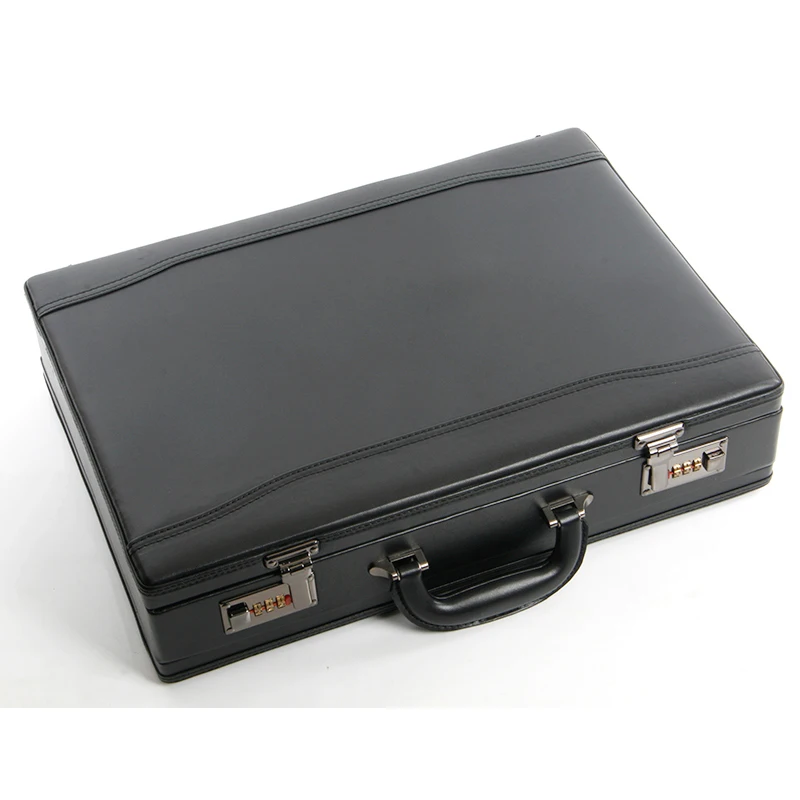 Men Vintage Black Toolbox Briefcase Luggage Lawyer Business Password Box Toolbox Prop Box File Box Computer Box Suitcases view 2