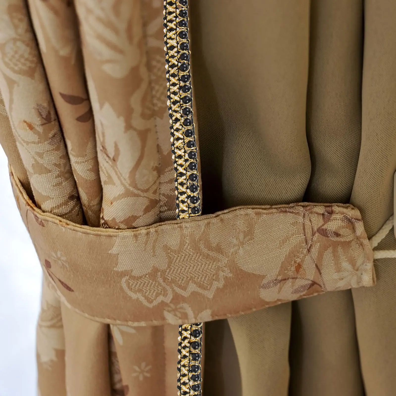 

Elegant Pearl Trim Lace Ribbon Webbing Decorative Clothing Trims for Skirts DIY Accessories Exquisite Polyester Edge for Clothes