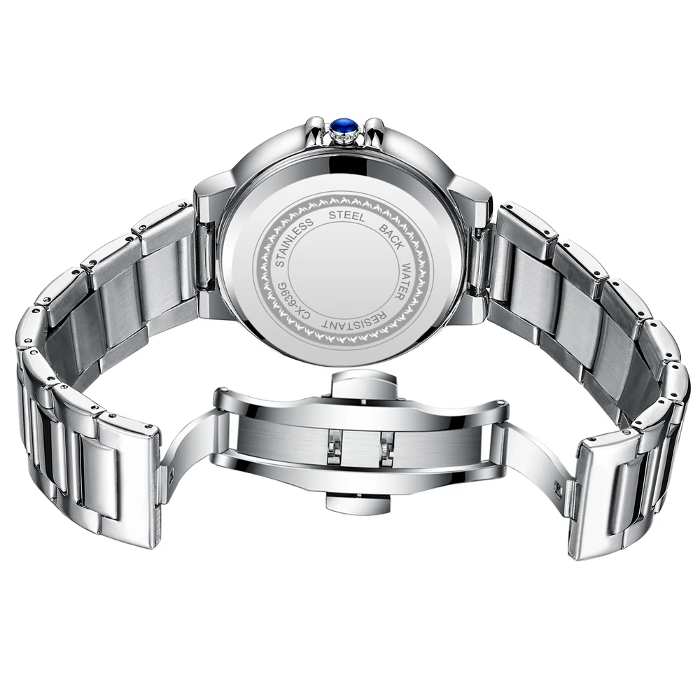 CHENXI Couple Luxury Quartz Wristwatch Stainless Steel Waterproof Luminous Elegant Watch Valentine Gift for Men and Women - view 6