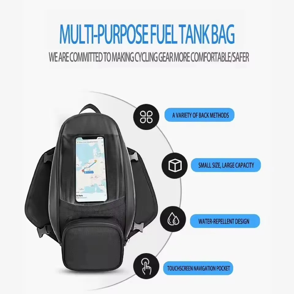 Motorcycle fuel tank navigation bag waterproof large capacity fuel tank bag    For  Honda XR230 MOTARD XR 230 250 400 125 - Image 5