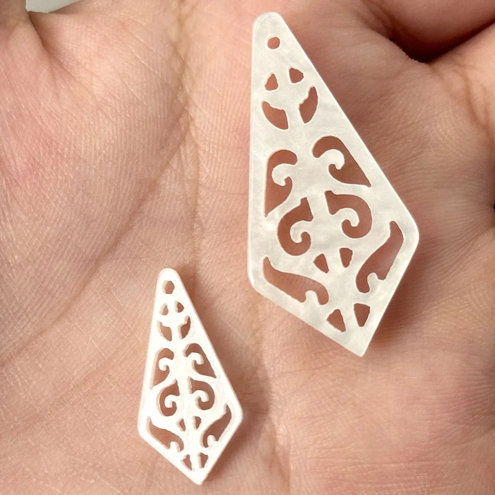 10Pcs New Creative Acetic Acid Hollow Geometric Beads Charm Connectors Diy Earrings Hair Jewelry Making Accessories Ornament
