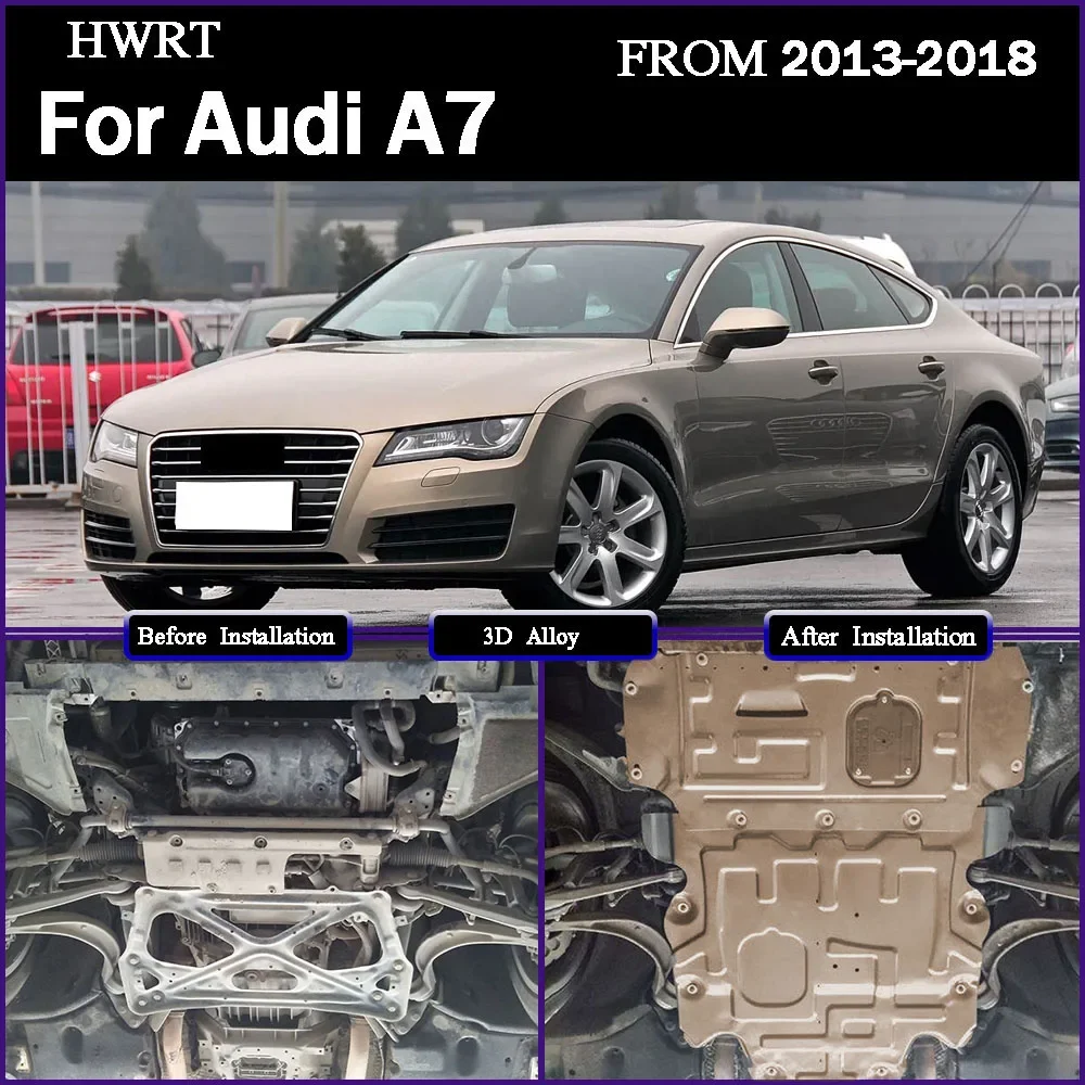 Protector debajo del motor protector contra salpicaduras guardabarros placa de cubierta guardabarros Protector para Audi A7 2013 - 2018 2.0T 2.5T 3.0T