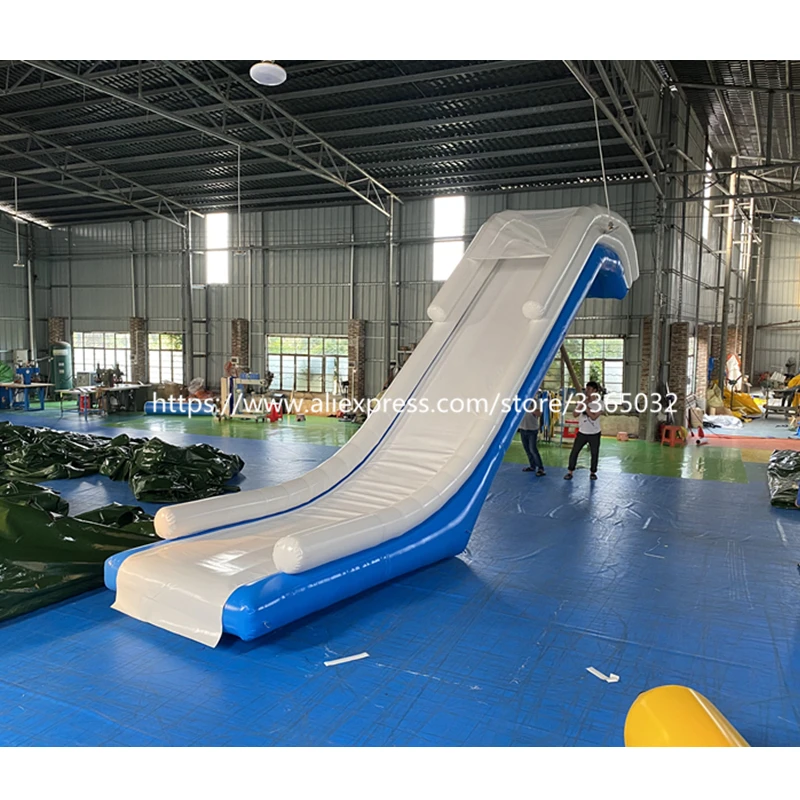 Commercial Water Play Equipment Inflatable Water Yacht Slide / Inflatable Dock Slide For Boat