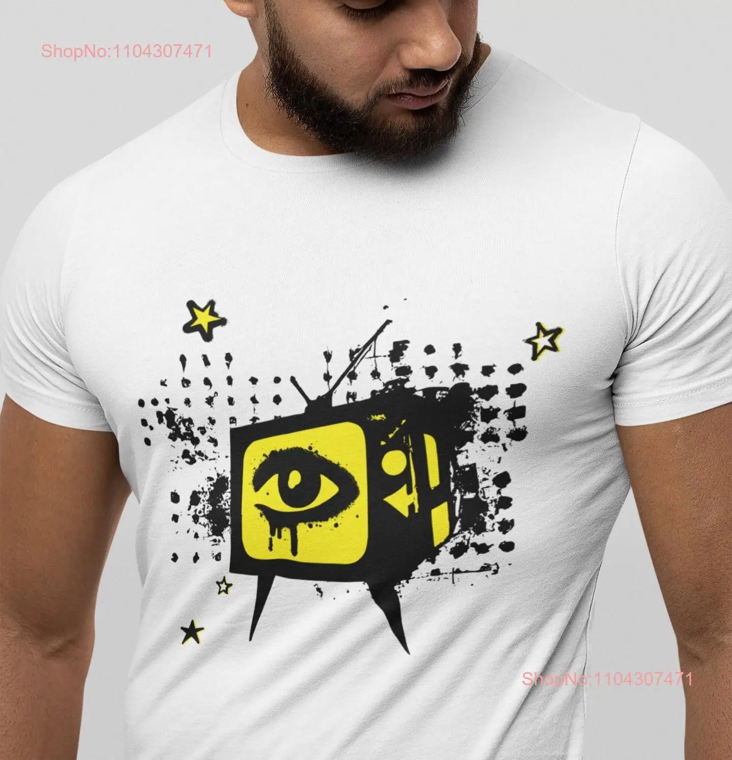 TV Eye Art Lover T Shirt Trendy Abstract Colorful For him Her long or short sleeves