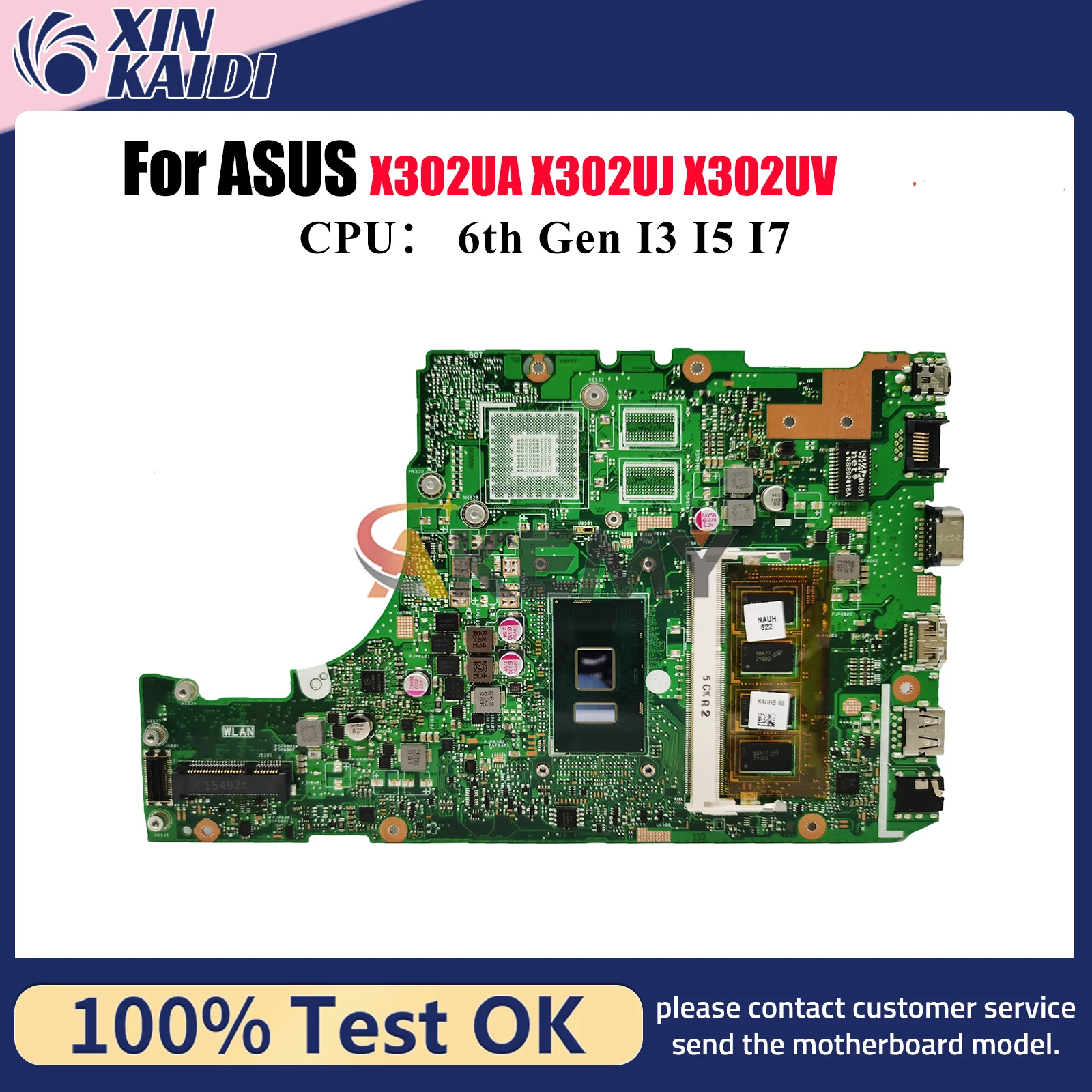 

X302UA Материнская плата для ноутбука ASUS VivoBook X302UA X302U X302UV X302UJ Материнская плата для ноутбука с процессором I3 I5 I7 100% tests OK stk