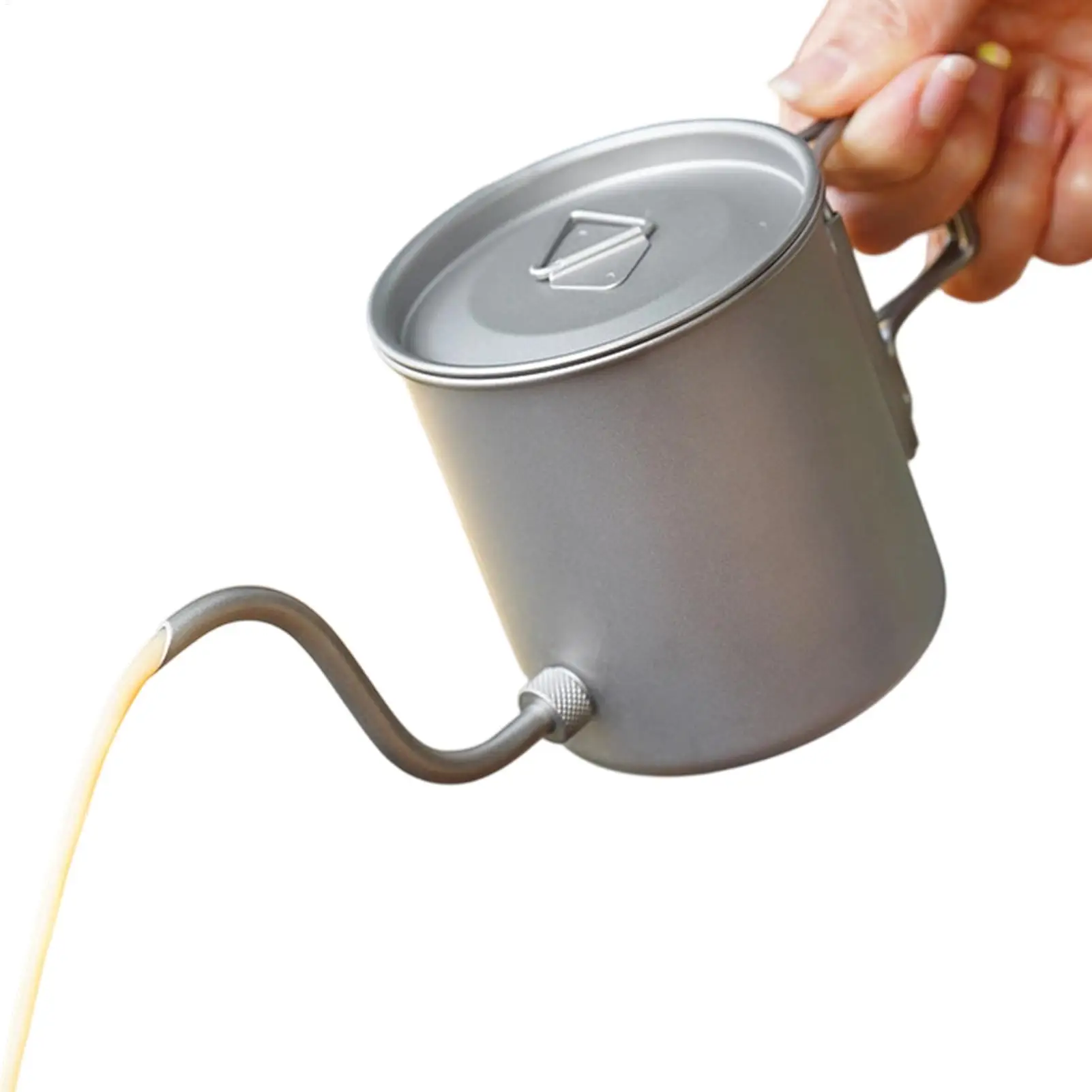 420ml Titanium Foldable Handle Portable Drinking Boiler Water Kettle Travel Water Kettle Coffee Bottle Outdoor Picnic Camping