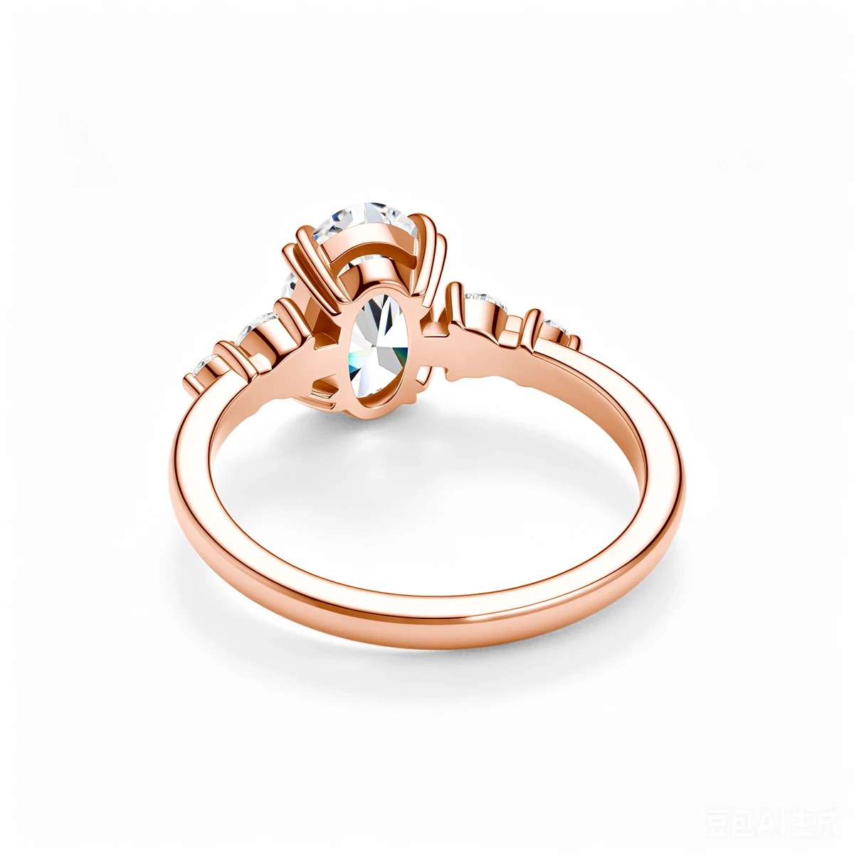 1,5 Karat 925 Sterling Silber Prachtvoller Glänzender Ovaler Moissanit-Ring für Damen, Verlobungs- und Hochzeits-Halb-Ewigkeitsring mit Zertifikat – Detail 11