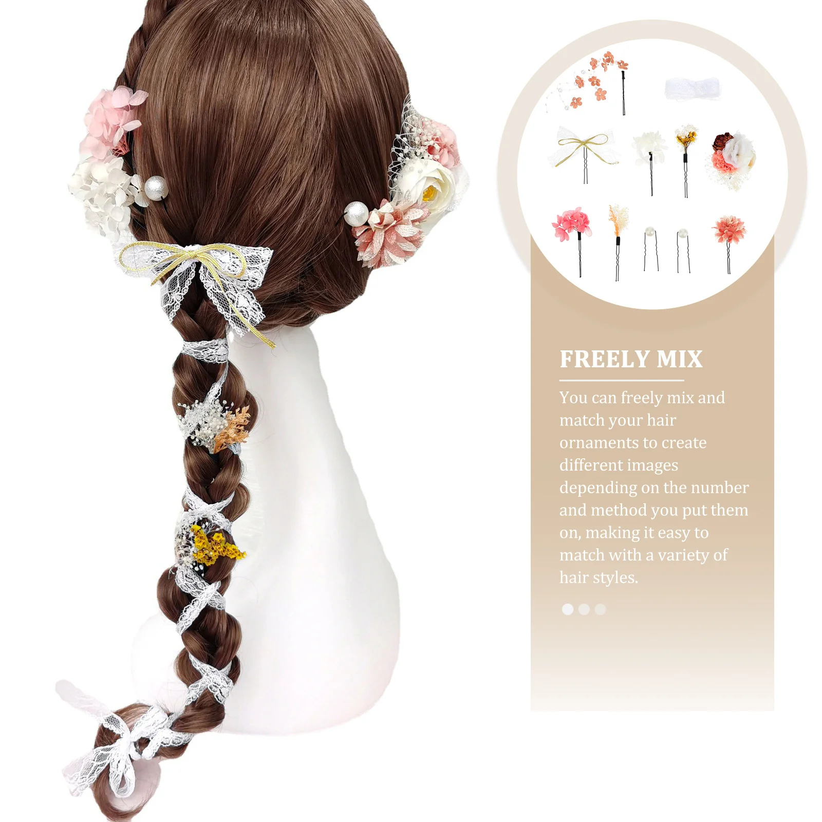 

1Set Japanese Style Artificial Flower Hair Ornament Lolita Headband Cosplay Costume Headwear Festival Party Hairband