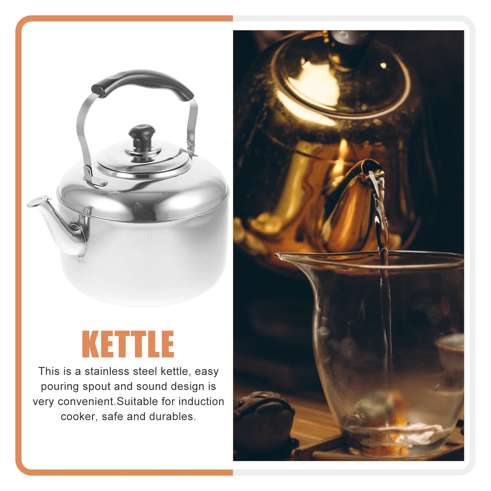 

5 5L Stainless Steel Kettle Heaters Home Coffee Pot Tableware Boil Water Induction Cooker Safe Gift