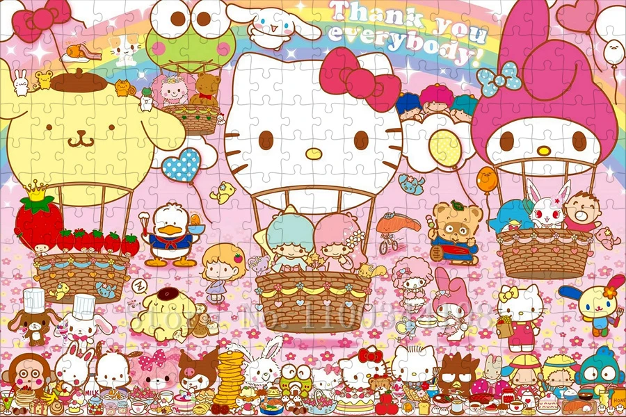 Hello Kitty and Friends Jigsaw Puzzles Sanrio Pompom Purin Puzzles Parent-Child Interactive Handmade Toys & Hobbies