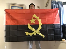 Bandera nacional de Angola con bandera de esquí, 90x150cm, bandera nacional de Angolan de poliéster colgante de alta calidad para decoración del hogar