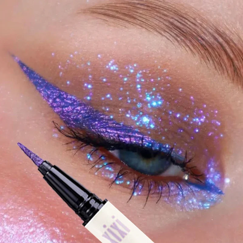 กันน้ํา Diamond Glitter อายไลเนอร์อายแชโดว์ดินสอยาวนานเงา Ultra-thin Liquid Eyes Liner Eyes เครื่องสําอางค์เครื่องมือความงาม