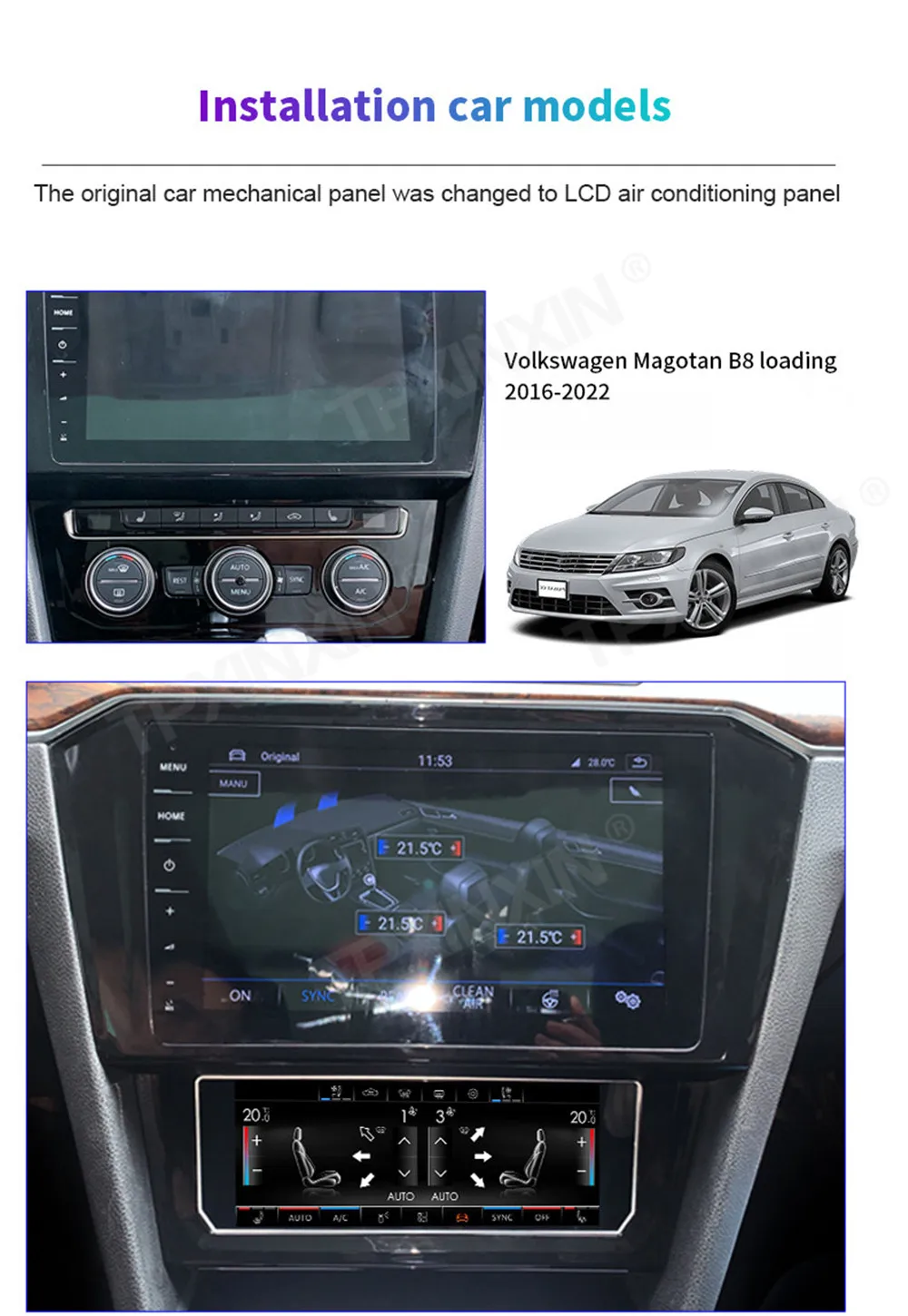 For VW Bora Golf 7 Lavida Magotan Passat Sagitar Exploration Tiguan AC Board Dashboard Air Conditioning Screen Automatic Models