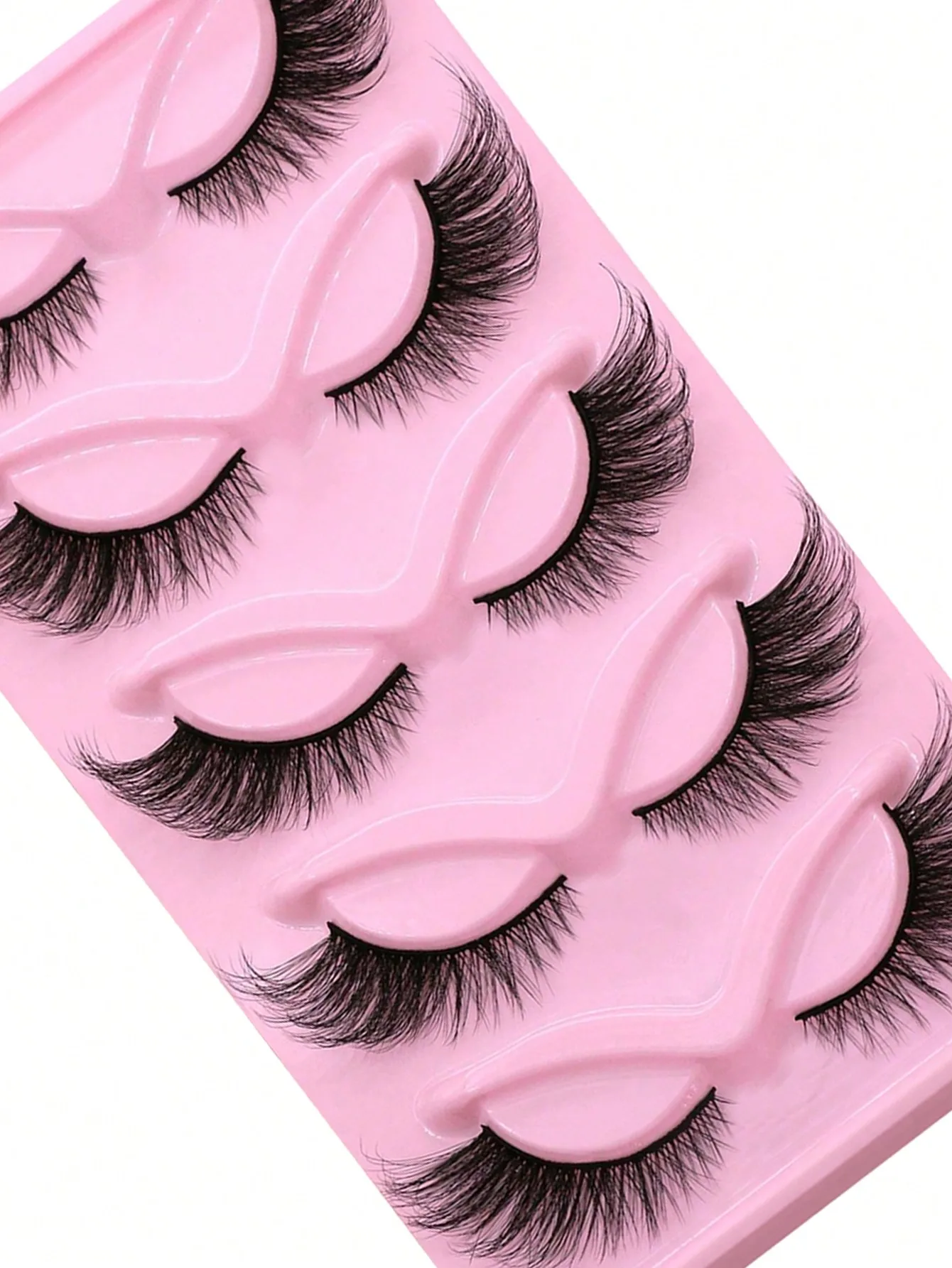 5 Paar Cat-Eye-Wimpern, flauschige, voluminöse, falsche Wimpernverlängerungen, 3D-Natur-Look, wiederverwendbare Wimpern – Detail 2