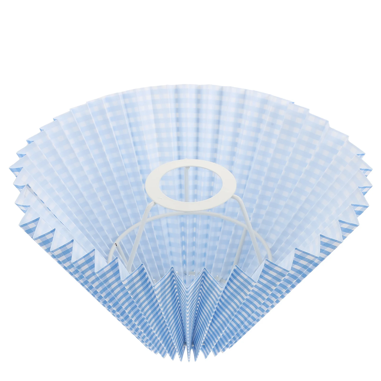 1pc プリーツブルーランプシェード布ランプシェード布ライトカバー折りたたみ式デザイン家庭用壁ライトシェードグリッドグレインアクセサリー