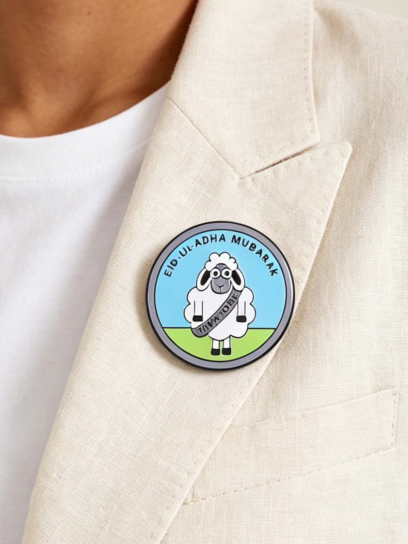 Fun Sheep Cartoon Animal Metal Brooch Versatile Decorative English Quote Badge for Best Friends and Couples