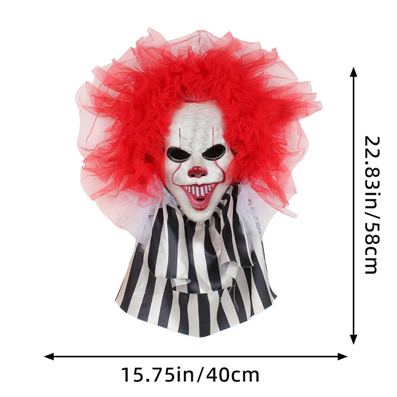 Halloween Terror Clown Wreath Door Wall Hanging Wreath Decoration Wall Hanging Festival Party Scene Decoration