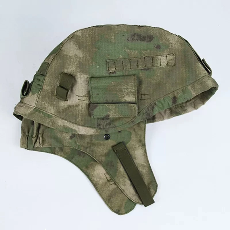 Russian 6b47 Helmet Cover MOX Green Ruins Camo Helmet Cloth  Fits Tactical Helmets Perfectly Windproof Ear Protection Version