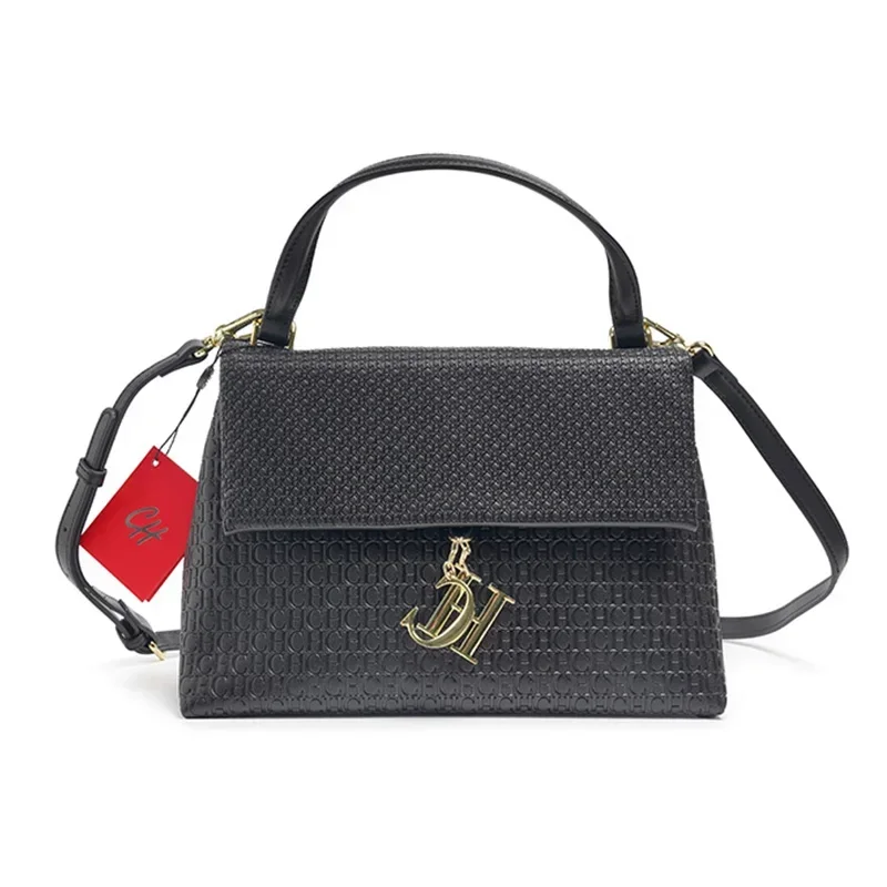 Tas Tangan CH Ringan PU+TPU 28x12x9cm, Dompet Kompartemen Resleting 5 Warna, Tas Jinjing Ringkas untuk Ponsel & Dompet