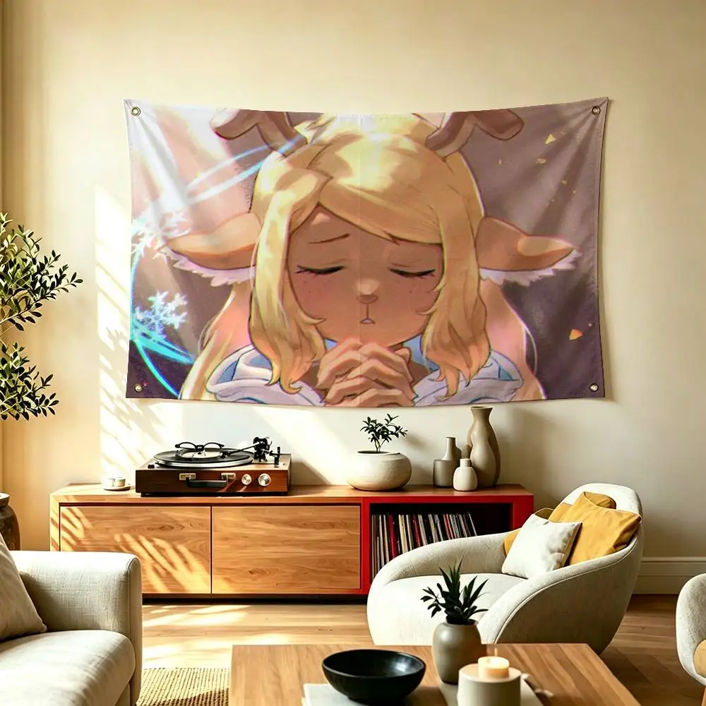 D-Deltarune Game N-Noelle HolidayS  Flags for Bedrooms Home Decor Items Outdoor Decors Garage Decoration Flaga