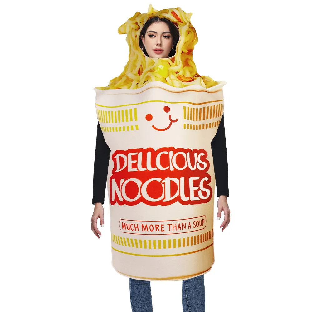 

Adult Stage Sponge Snacks Party Instant Noodles Cosplay Costumes Digital Printing Stage Performance Clothing