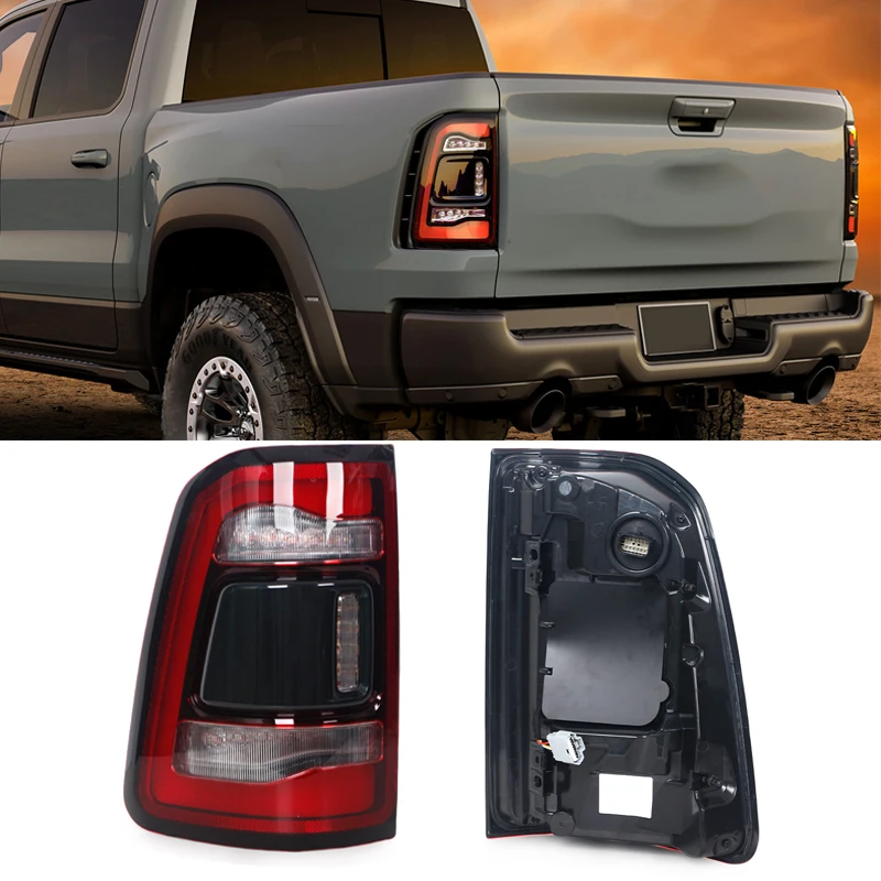 

For Dodge RAM 2019 2020 2021 2022 LED Medium Configuration Without Blind Spots Black Car Tail Light Assembly Accessories