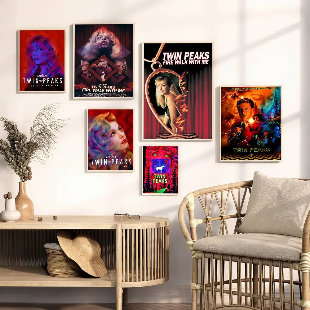 توين بيكس المسلسل التلفزيوني يظهر الملصقات خمر لزجة ورق أبيض ملصق DIY غرفة بار مقهى غرفة جدار ديكور #2