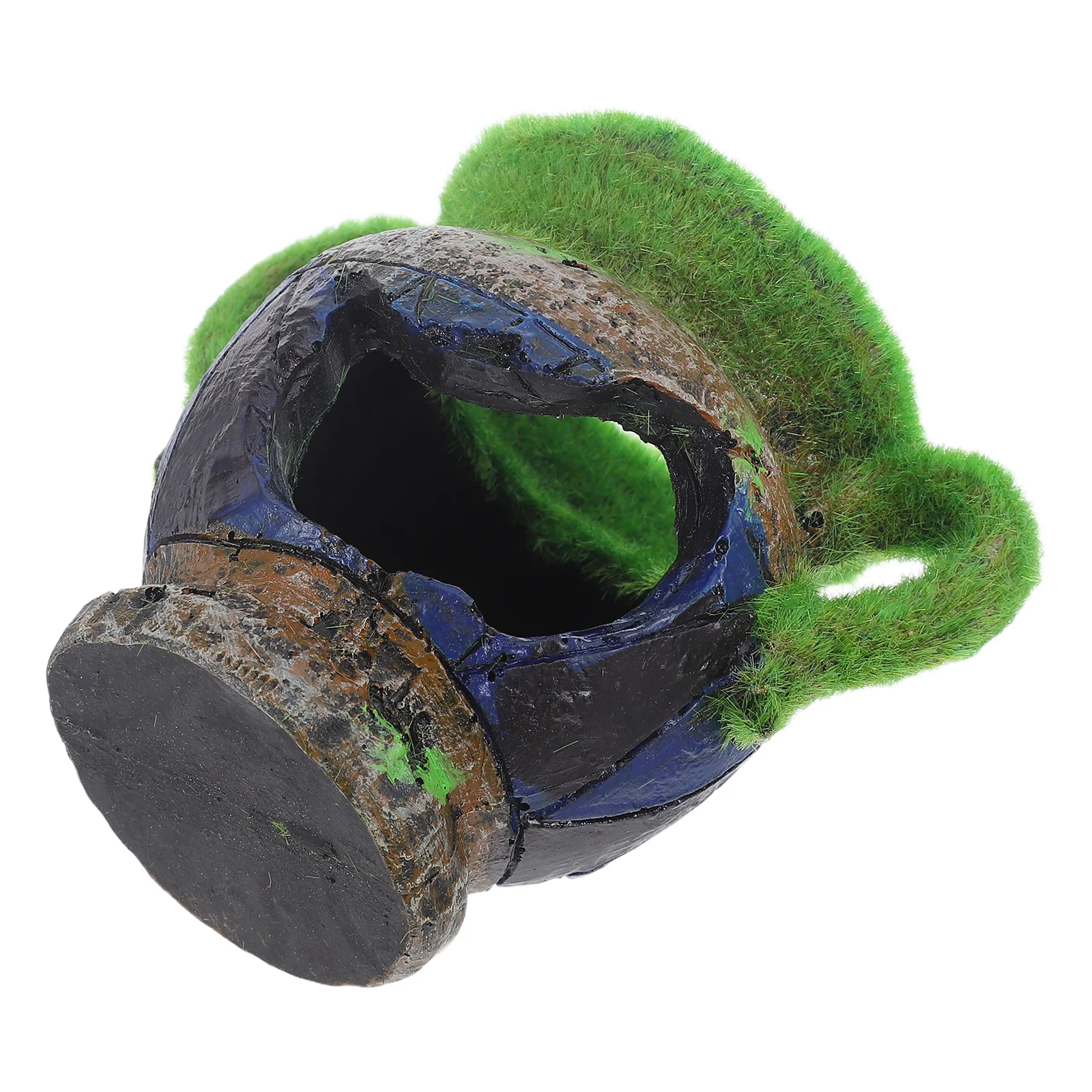 

1Pcs Realistic Fish Tank Flowerpot Hiding Cave Resin Flocking Material Aquarium Decor Long-Lasting Colorful Landscape