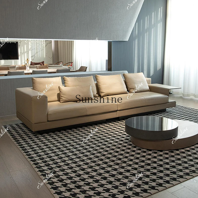 The first floor cowhide living room high-end villa modern simple light luxury high-end sofa FT