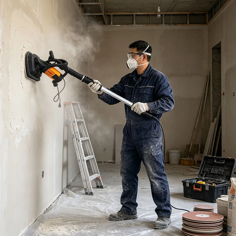 Multi-function Cement Wall Rough Grinder Dust-free Plasterer with Extension Rod Walls Concrete Floors Polish Tool