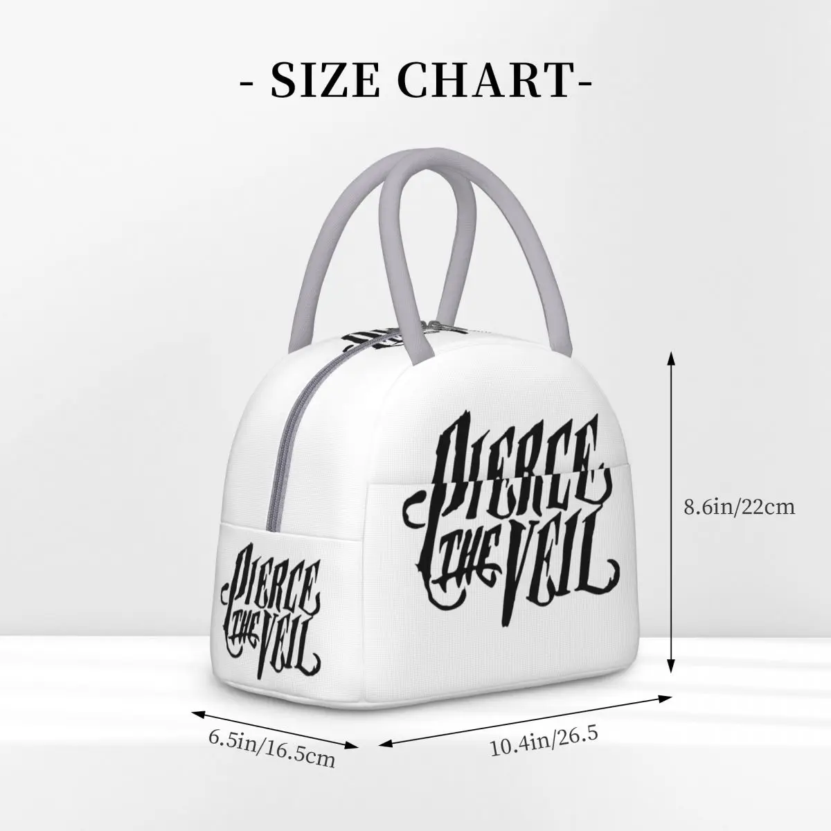 Band PIERCE THE VEIL LOGO BLACK Product Insulated Lunch Bag For School Food Storage Bag Reusable Thermal Cooler Bento Box