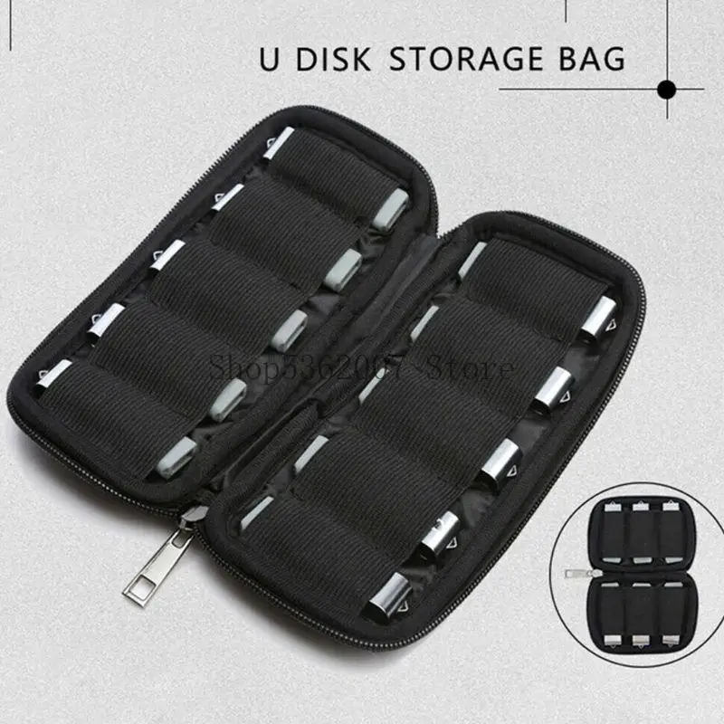 USB Flash Drive for Case Holder, Portable USB Memory Bag 6 / 10 Slots Blac 40JB
