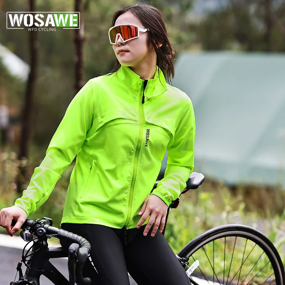 

WOSAWE Women's Cycling Clothing Breathable Pants Rainproof Windproof Reflective Cycling Jersey Set Sportswear For Women