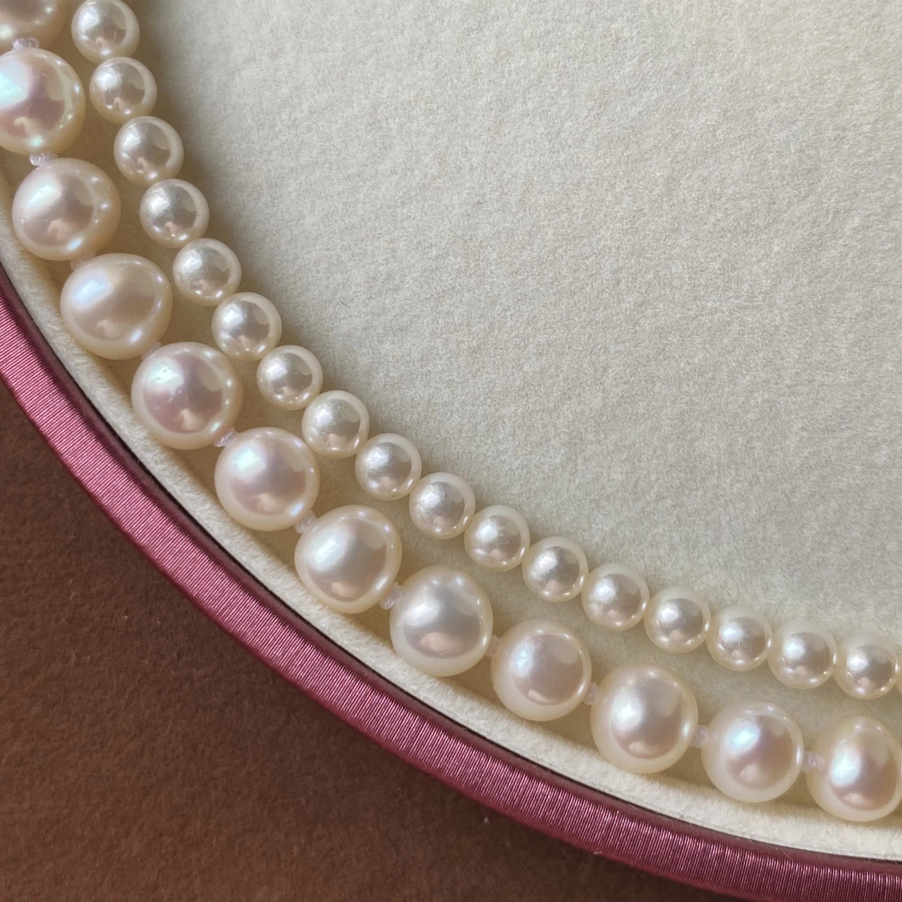 2 rows/necklace AAA 4-8mm natural Japanese round white necklace 40-45cm/48-55cm/925s