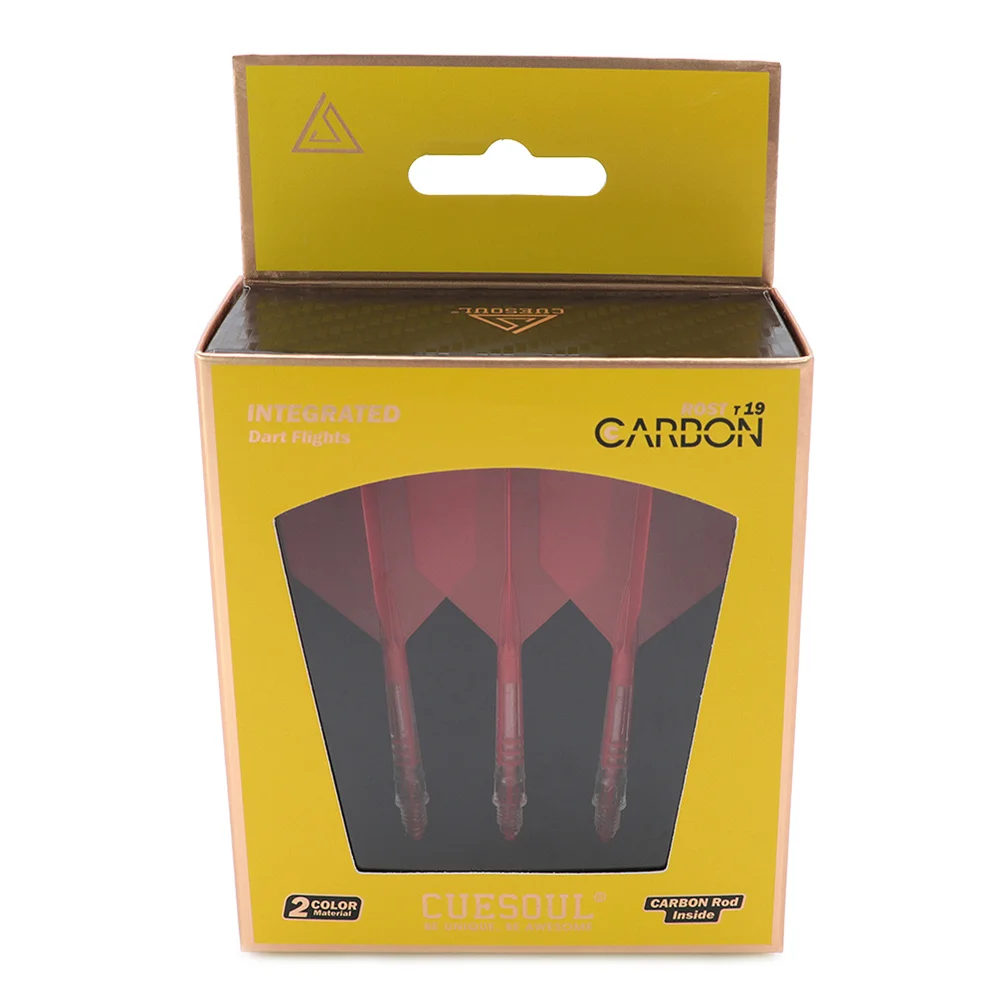 

CUESOUL ROST T19 Carbon Integrated Dart Shaft and Flight Big Wing Shape-Red Flight with Red Shaft