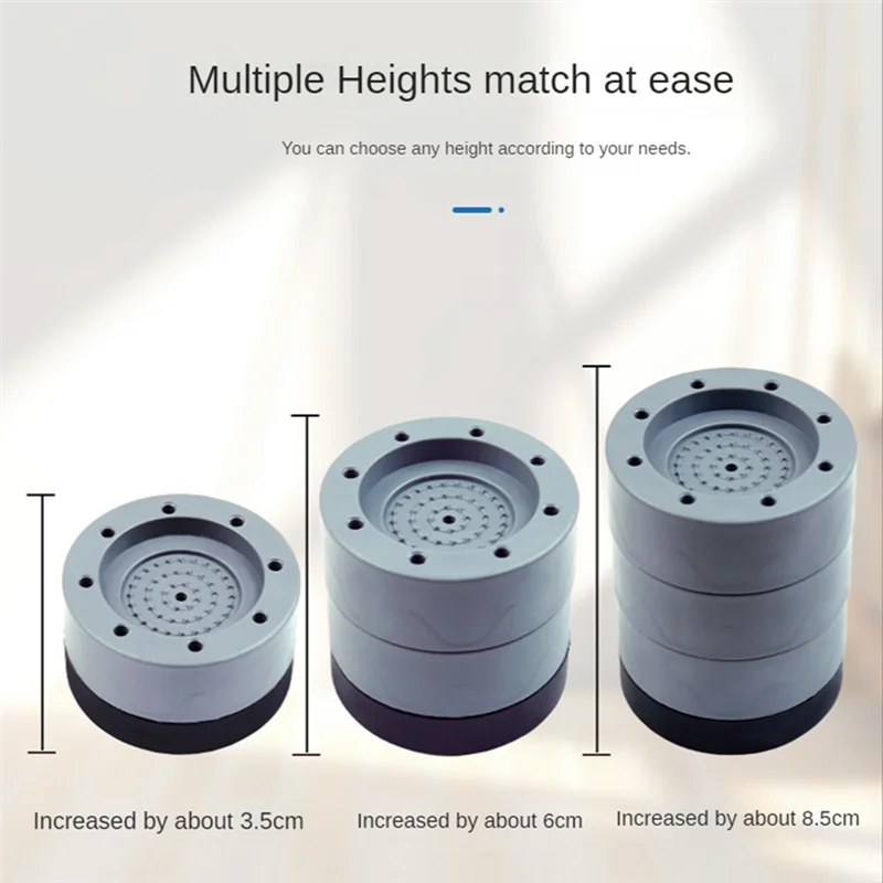 4 ชิ้นเครื่องซักผ้าความสูงเพิ่มแผ่น Anti Pads Silent Skid Raiser Mat เครื่องซักผ้าเครื่องเป่าขาตั้งรองรับ 8.5 ซม