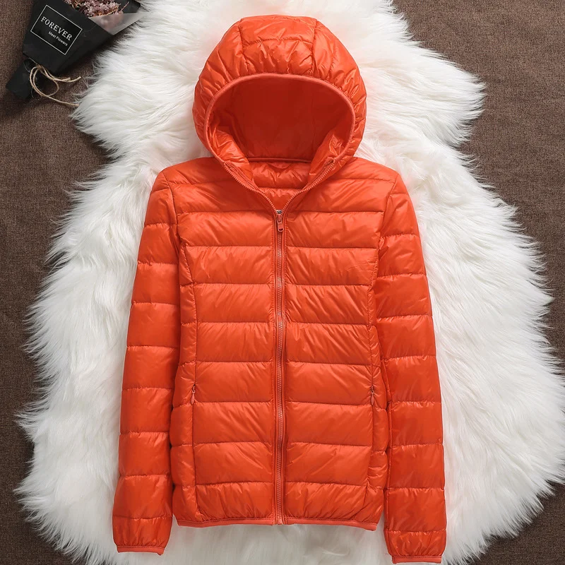 15 Farben Frauen Kapuze Puffer Jacken 2023 neue Frühling Winter 90% weiße Ente Daunen weibliche Mäntel ultraleichte packbare lässige Parkas